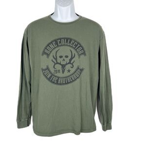 Bone Collector Shirt Men Large Green Long Sleeve Brotherhood Casual Graphic Tee